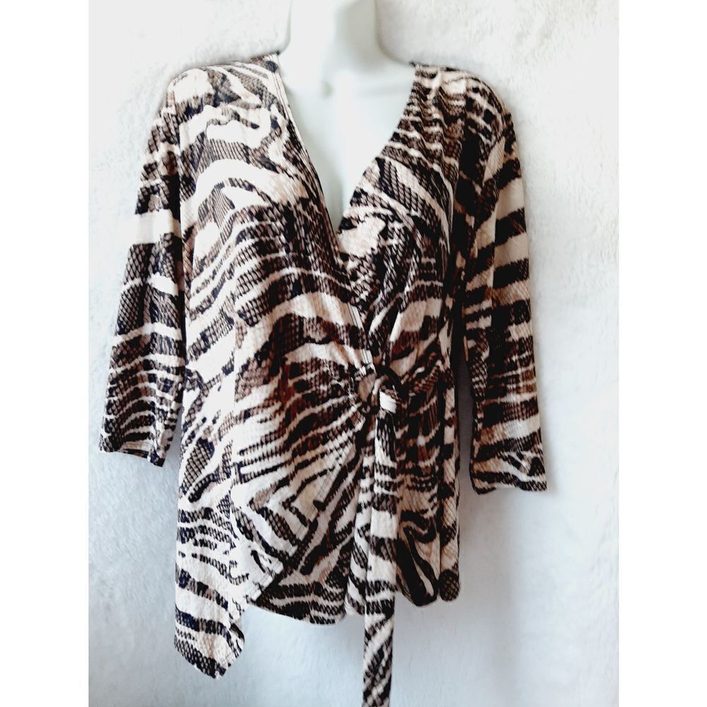 Cato NWT snakeskin print wrap Small blouse